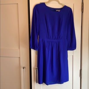Silk Cobalt blue long sleeve mini dress. Size 2